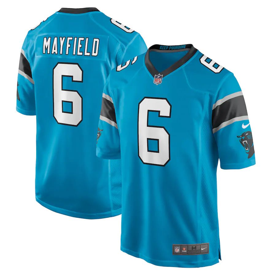 Men Carolina Panthers #6 Baker Mayfield Nike Blue Alternate Player Game NFL Jersey